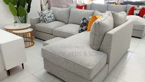 Light Grey L-Shaped Sofa ( 5 Seater)