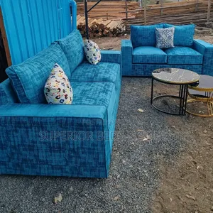 Blue Fabric 2 Seater Sofa