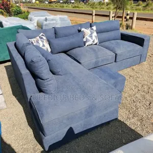 Blue L-Shape Sofa ( 5 Seater)