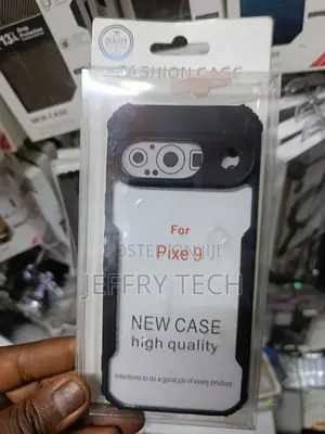 Basics Transparent Hard Back Case Cover for Google Pixel 9 (Black)