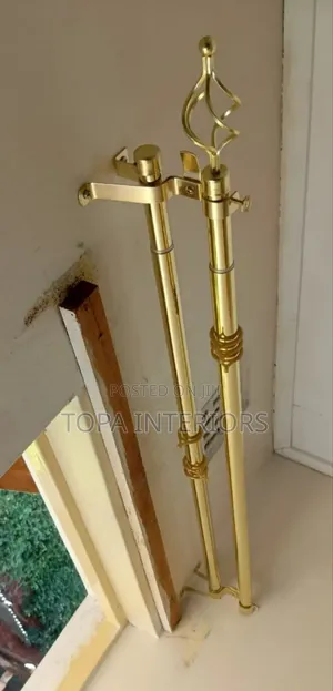 Affordable Two Metres Double Gold Curtain Rods for Doors and Windows