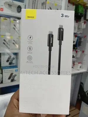 Baseus Tungsten Gold Fast Charging Data Cable (240w, 3m).