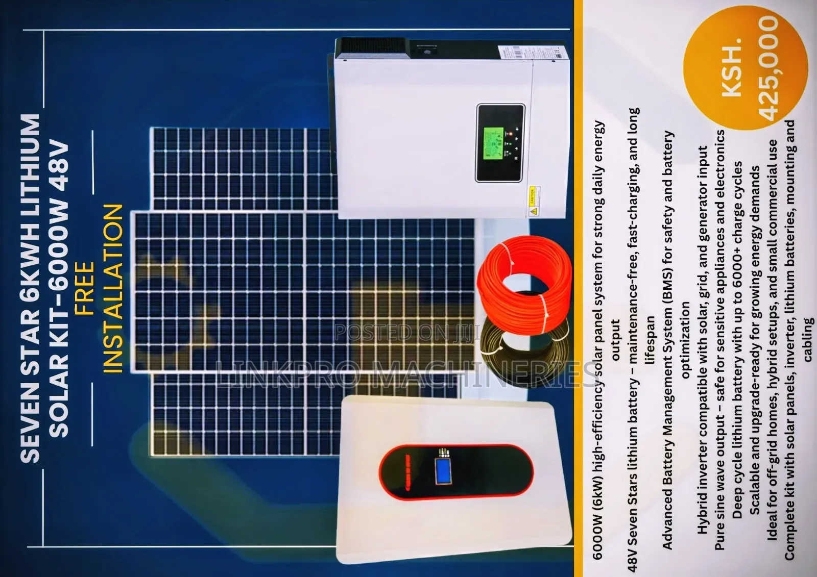 6kw Lithium Battery Solar System Full Kit