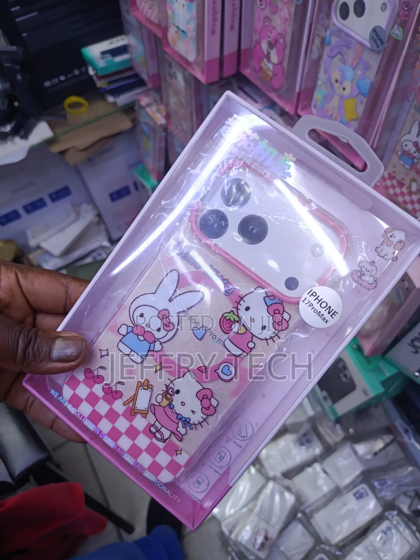 Kilas Hello Kitty Cartoon Glitter Magsafe iPhone 17 Pro Max Case -Pink