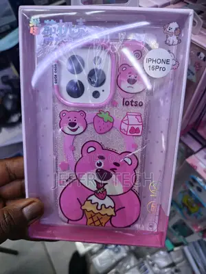 Glittery Pink Lotso Disney Strawberry Bear iPhone 16 Pro Magsafe Case