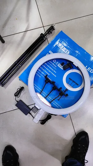 18 Inches Ringlight { Three Phone Holder , 2.1 Tripod Stand } 3 Colour