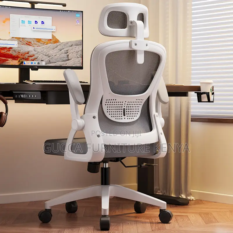 Imported Swivel White Mesh Study Chair