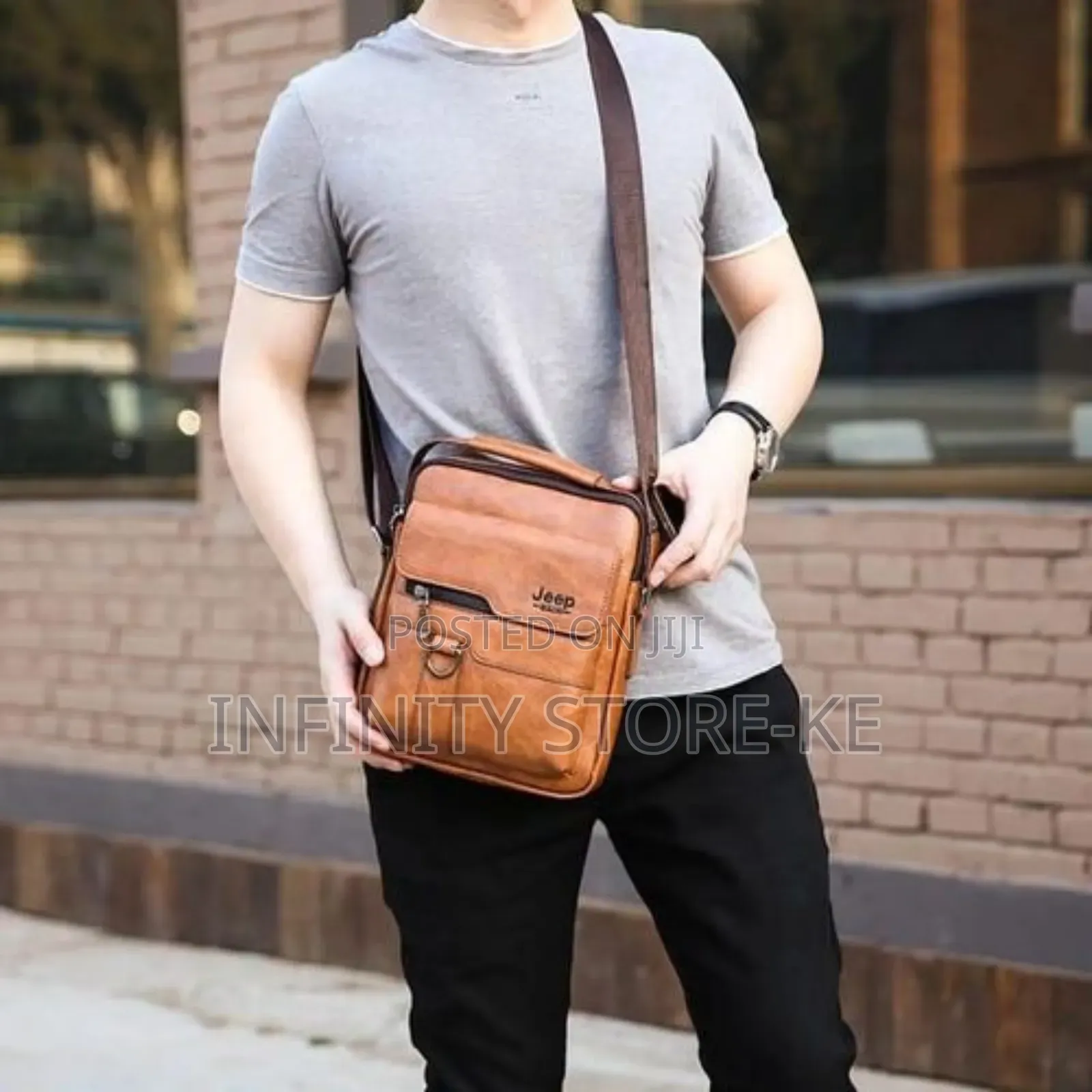 Light Brown Jeep Crossbody Bag