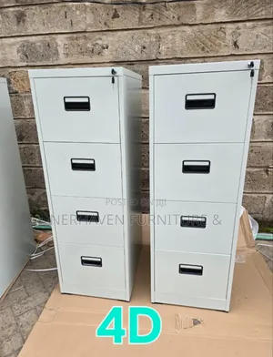 4-Drawers Metallic Filing Cabinet – Modern Office Storage