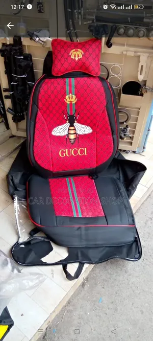 Red- Black Gucci Seat Covers for 5 Seater Cars