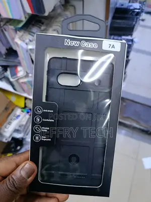 Black Rugged Shield Case Designed for the Google Pixel 7a