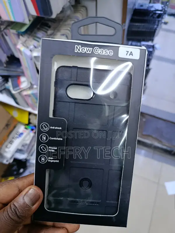 Black Rugged Shield Case Designed for the Google Pixel 7a