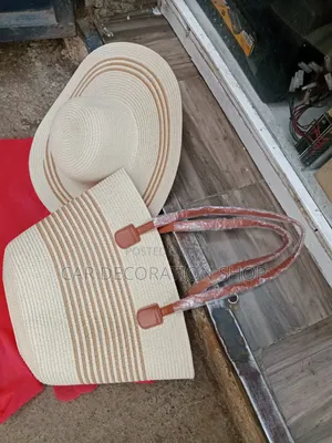 Wooven Beach Ladies Matching Summer Hat With Bag