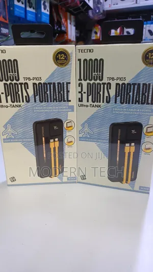 Tecno 10,000mah Power Bank – Portable Fast Charging Power Bank