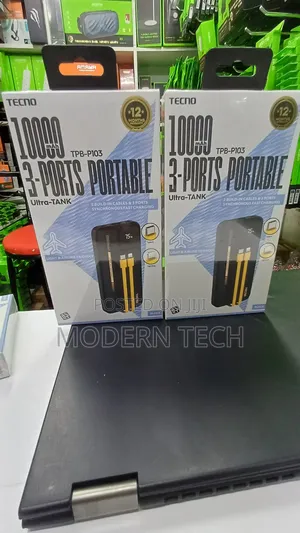 Tecno 10000mah Power Bank With Type-C Lightning Cables