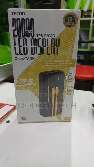 Tecno TPB-P204q High Capacity Power Bank 22.5w 20000mah
