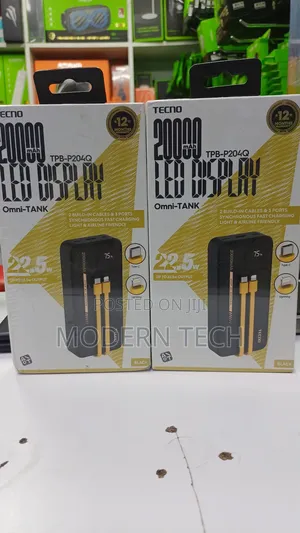 Tecno TPB-P204q 20000mah Power Bank With Led Display