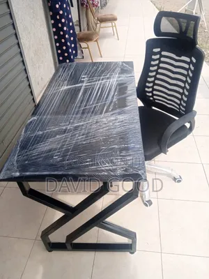 Secretarial Desk and Black Chair