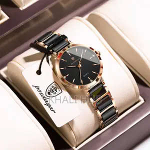 Poedagar Ladies Watch Black Ladies Watch With Black Ceramic Straps