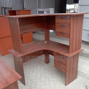 Office Lshape Desk Dark Brown