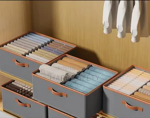 Closet Organizer Storage of Clothes With Removable Dividers.