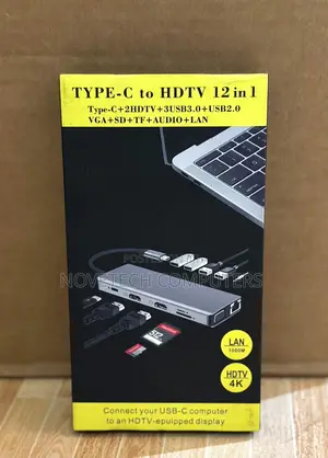Type-C 12-in-1 Usb-C Hub – Hdmi, Vga, Usb 3.0, Sd/Tf, Rj45, Pd, Audio
