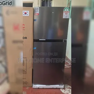Klec 181 Litres Double Door No Frost Refrigerator, Black Finish 