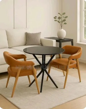 2 Seater Round Dining Table – Modern Dining Set
