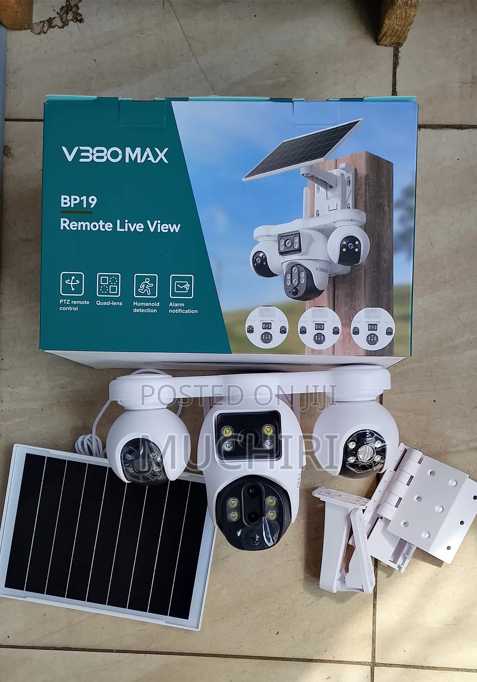 V380pro 4lens Solar PTZ Camera Outdoor