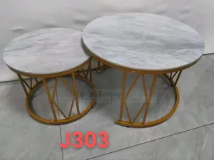 Nesting Set of Two Marble -Top Coffee Table