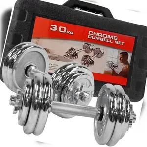 Chrome Dumbbells – Complete 30kg Set