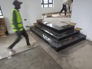 Entrance Steps Fitted With Black Tiles
