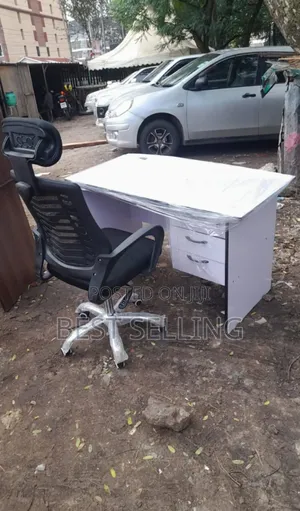 All White Reading Desk and Headrest Chair