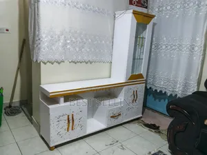 Classic L Shape White Tv Stand