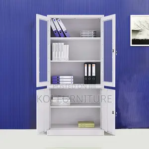 Office Cabinet : Modern 2-Door Glass Metal Filing Cabinet