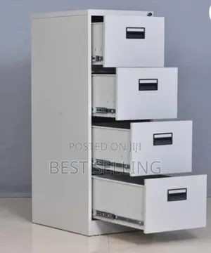 White Metallic 4 Drawers Office Cabinet