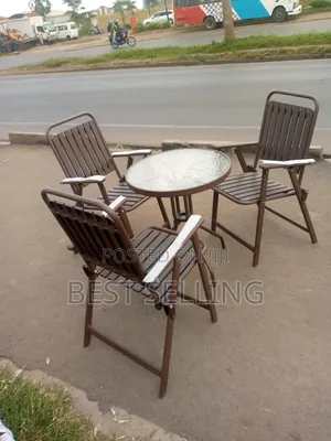 Imported 3 Seater Brown Outdoor Table and Chairs