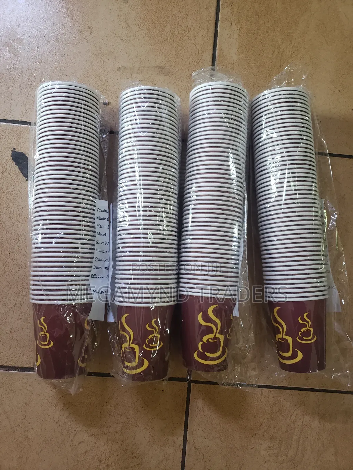 50pc Coffee Disposable Cups +Lid/Paper Coffee Cups 350ml