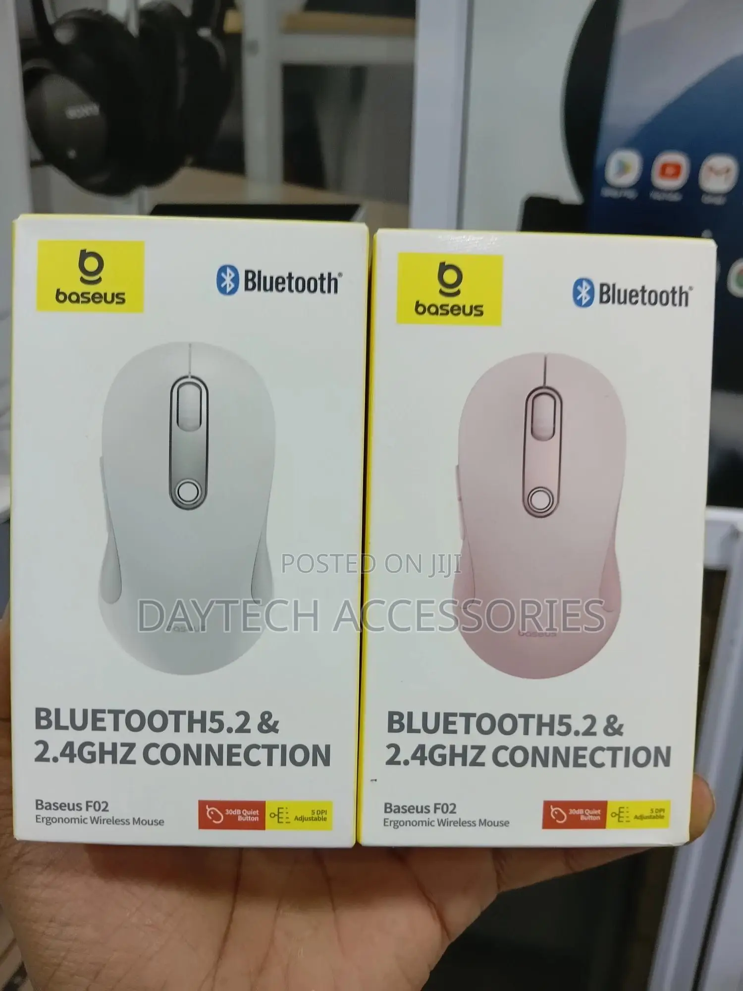 This Is a Baseus F02 Ergonomic Wireless Mouse.