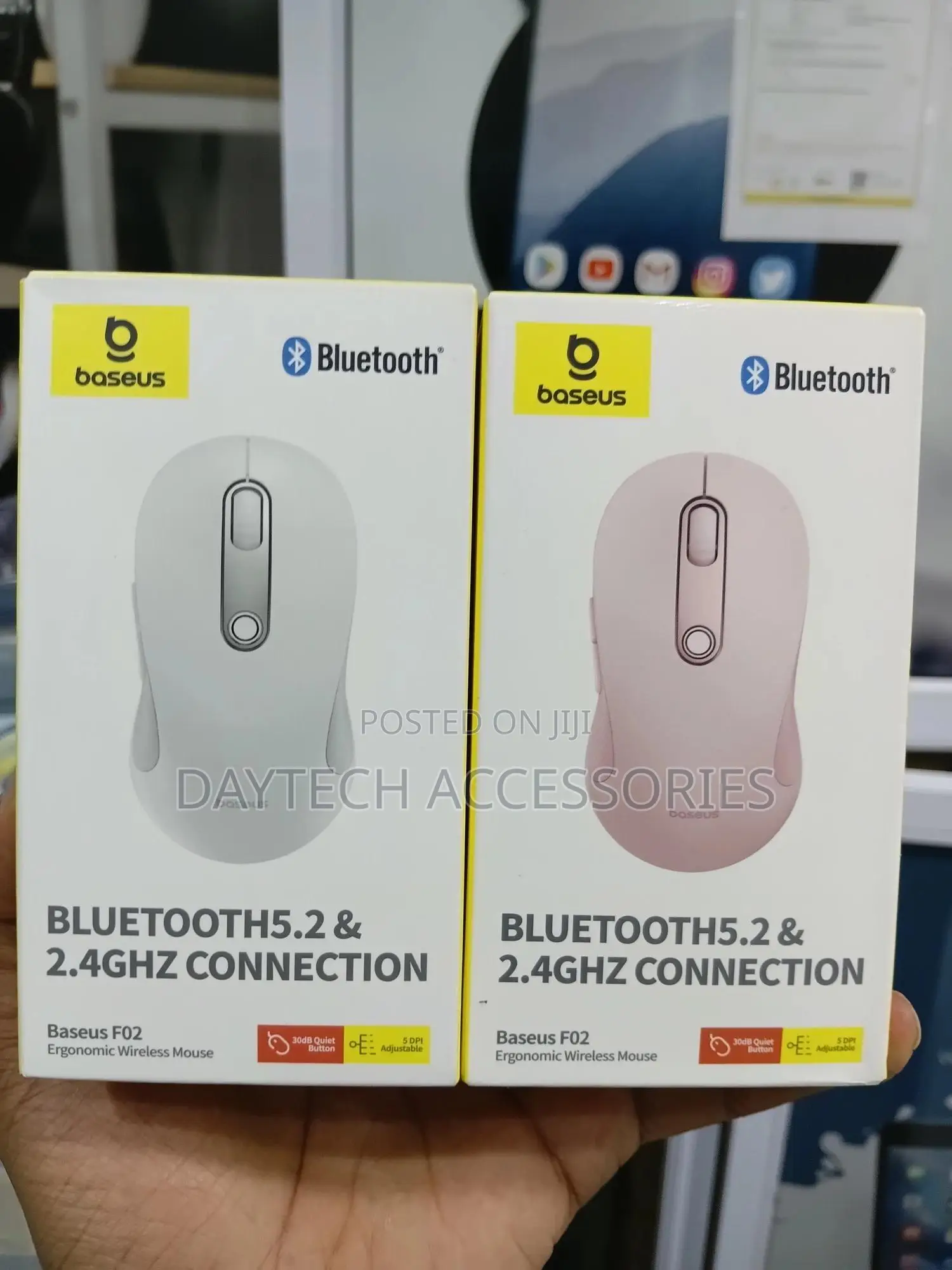 This Is a Baseus F02 Ergonomic Wireless Mouse.