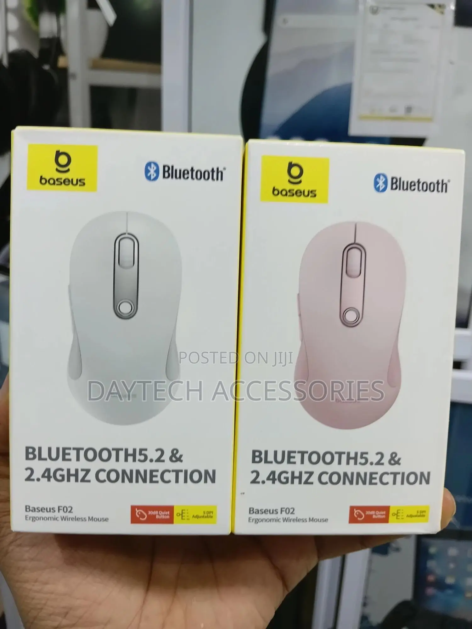 This Is a Baseus F02 Ergonomic Wireless Mouse.
