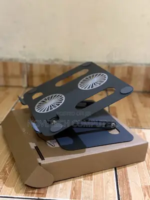 Aluminum Alloy Laptop Fan Stand Dual Heatsink Foldable Cooling Stand