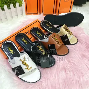 Saint Laurent Paris Women's Flat Leather Sandals 37-41