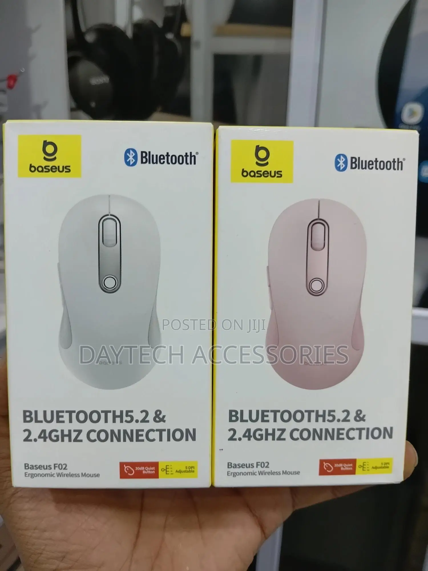 Baseus F02 Wireless Mouse Bluetooth V5.2 and 2.4ghz