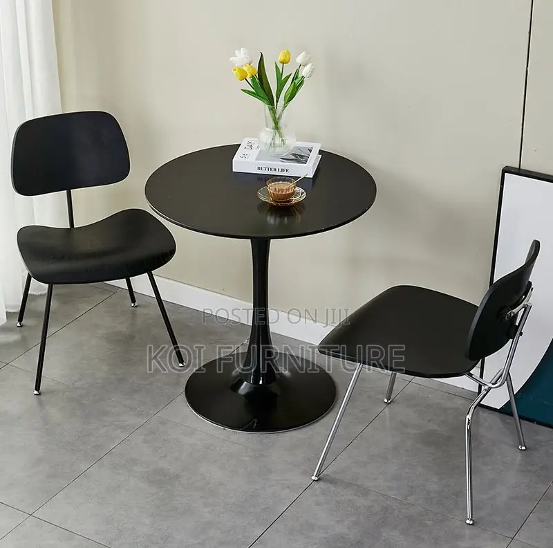 Dining Table : Black Round Modern Dining Table,