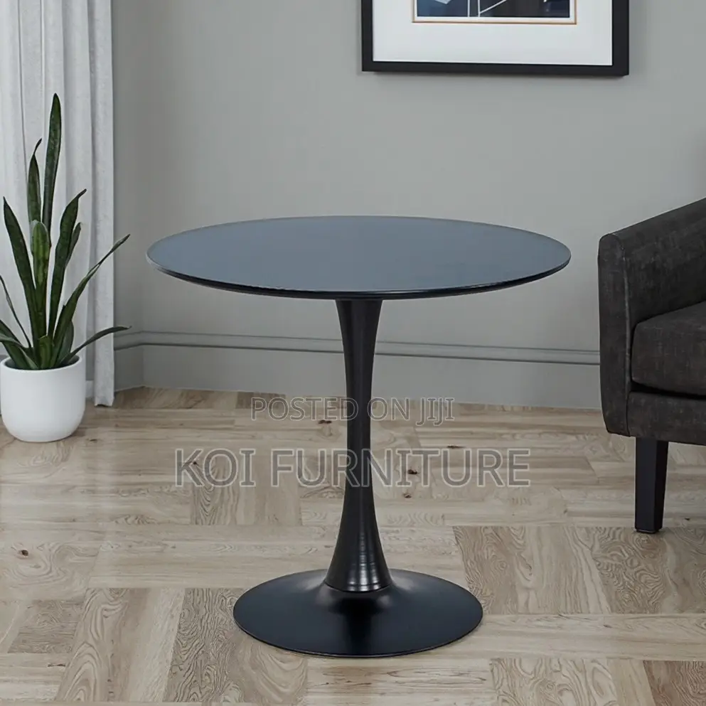 Dining Table : Black Round Modern Dining Table,