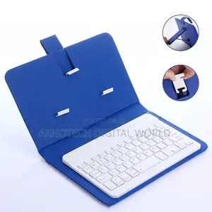 Blue Bt 3.0 Wireless Keyboard Cover With Leather Case for Smart Phone
