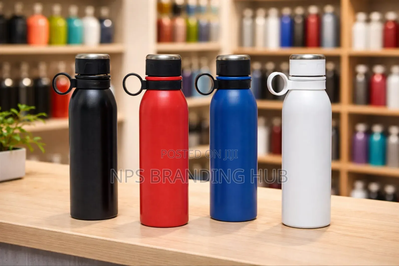 Branded Blue Stainless Steel Water Bottle Hub