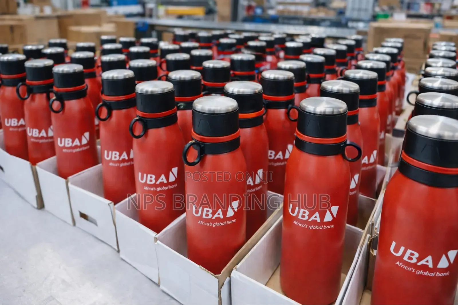 Branded Blue Stainless Steel Water Bottle Hub