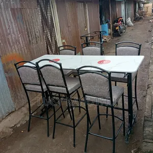 High Table With Ball Chairs Marble Top With Log